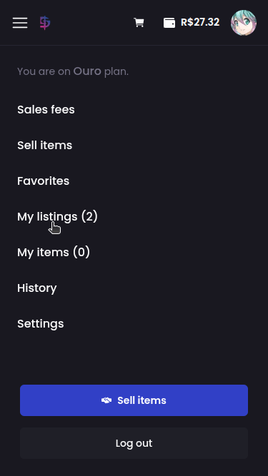 How do I change the selling price of a skin? - Step 1