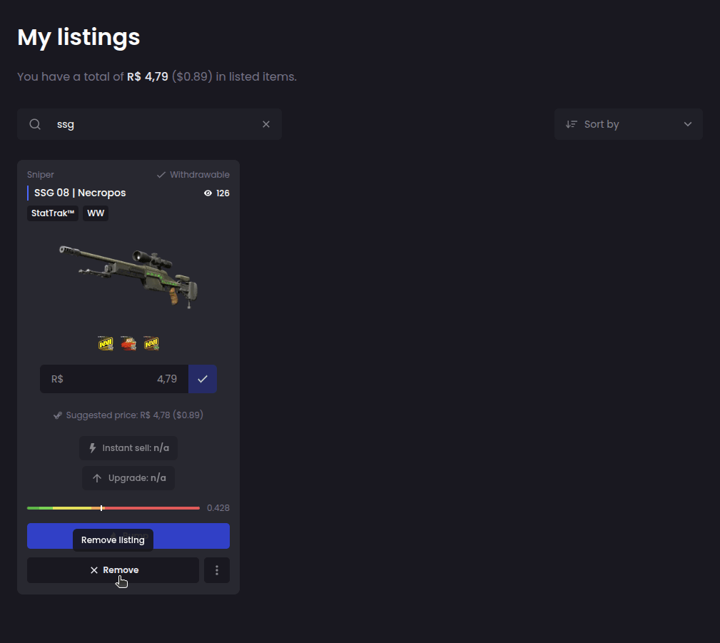 How to remove a listing? - Step 2