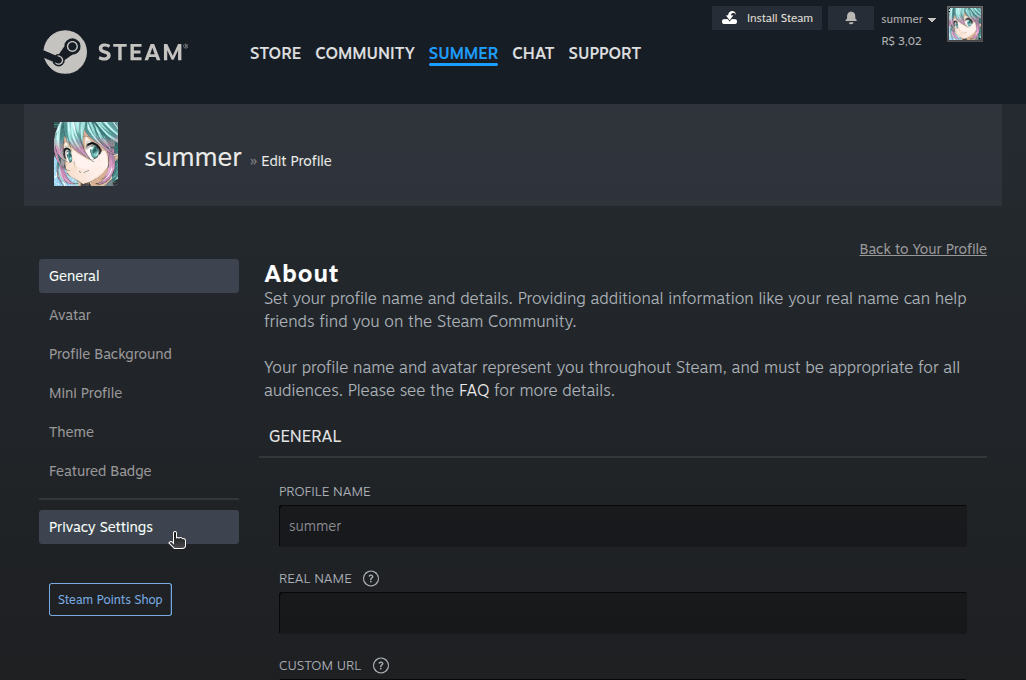 How do I change the visibility of my Steam profile and inventory? - Step 3