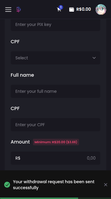 How do I withdraw my balance to my bank account? - Step 4