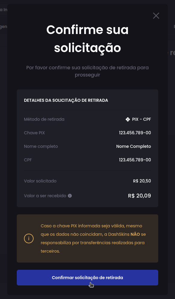 How do I withdraw my balance to my bank account? - Step 3