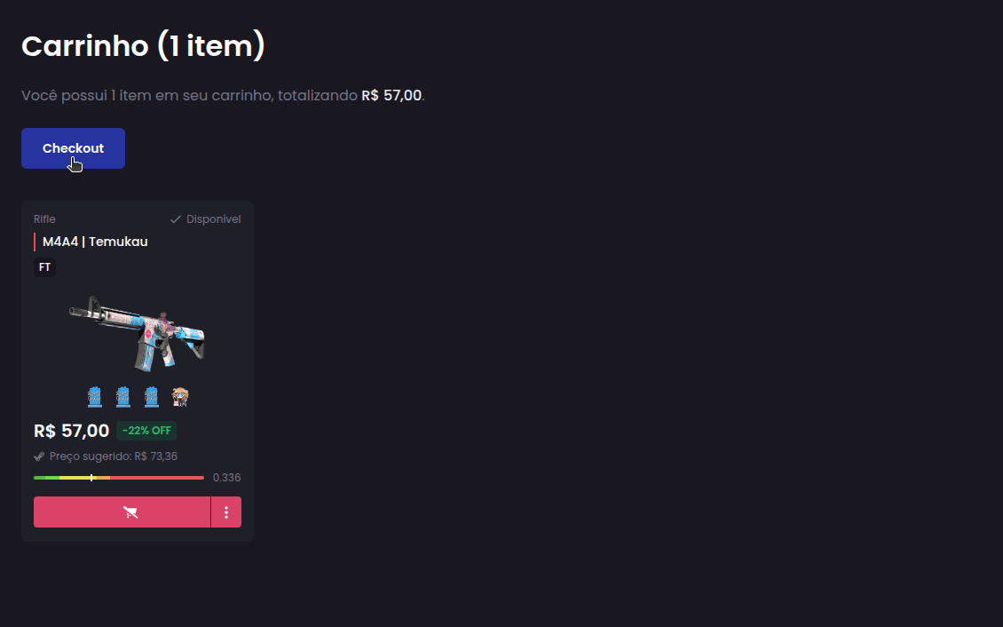 Como faço para comprar skins? - Passo 3