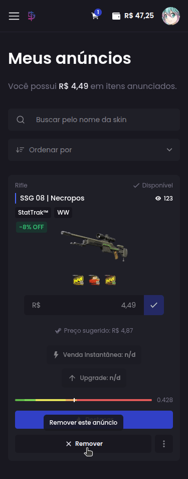 Como remover um anúncio? - Passo 2