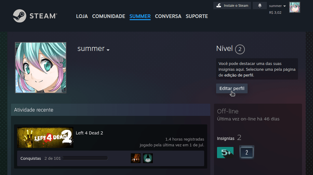 Como alterar a visibilidade de meu perfil e invantário da Steam? - Passo 2