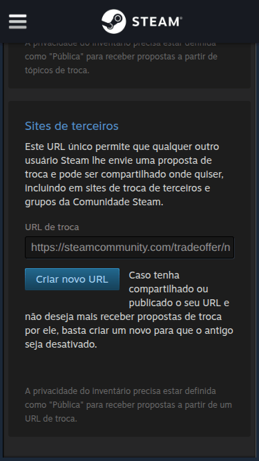 Como encontrar minha trade URL na Steam?